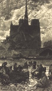Vanningssted bak Notre-Dame L