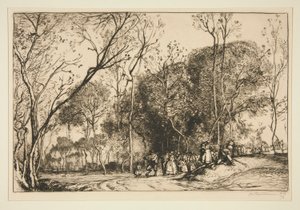 ?t? de la Saint-Martin, la noce qui passe (Sommer i Saint-Martin, fortidens bryllup) av Auguste Lepere