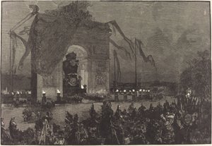 Begravelse av Victor Hugo. Vaken av Auguste Lepère after Henri Louis Scott
