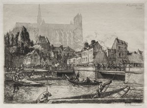 Ankomster av grønnsaker-Amiens av Auguste Louis Lepère