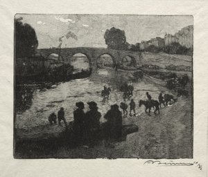 Vanningsstedet til Pont Marie av Auguste Louis Lepère