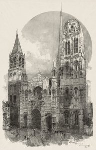 Illustrert Rouen: Katedralen i Rouen av Auguste Louis Lepère