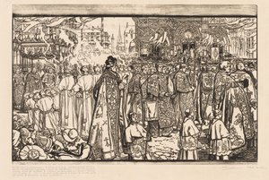 Corpus Christi-prosesjonen i Nantes av Auguste Louis Lepère