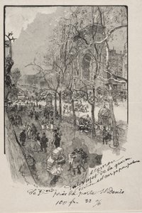 The Boulevards, nær Porte St. Denis av Auguste Louis Lepère