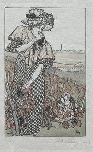 Paris Almanac, 1897: Høst av Auguste Louis Lepère