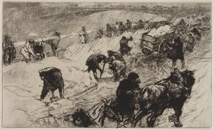 Snøballkamp: Flower Quay av Auguste Louis Lepère