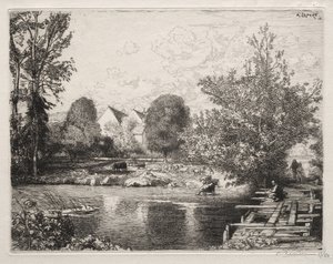 Den gamle gangbroen av Auguste Louis Lepère