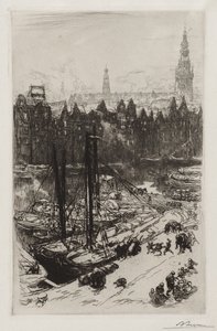 Amsterdam, utsikt fra Victoria Hotel av Auguste Louis Lepère
