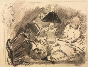 Rundt lampen, 1888. av Auguste Louis Lepère