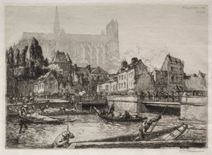 Ankomster av grønnsaker-Amiens av Auguste Louis Lepère