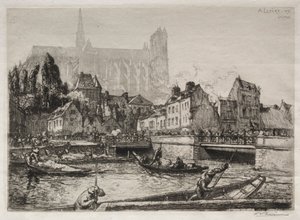 Ankomster av grønnsaker-Amiens, 1907. av Auguste Louis Lepère