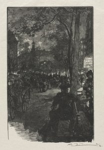 Boulevard Montmartre, kveld av Auguste Louis Lepère