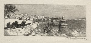 Pier på Bercy. av Auguste Louis Lepère