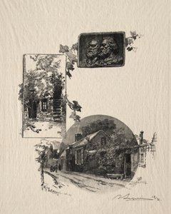Inngang til Rousseau-verkstedet og Maison de Millet av Auguste Louis Lepère