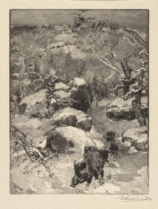 Fontainebleau-skogen: Cuvier-Châtillon-klippen av Auguste Louis Lepère
