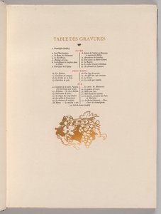 Fontainebleau-skogen: Druer, Cul-de-lampe graveringstabell La Forêt de Fontainebleau..., 1908 av Auguste Louis Lepère