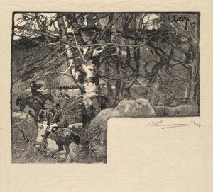 Fontainebleau-skogen: Ri til hundene ved Mont-Gérard av Auguste Louis Lepère
