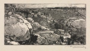 Fontainebleau-skogen: The Cirque of Long-Rocher, 1888. av Auguste Louis Lepère