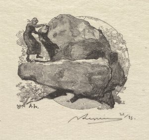 Fontainebleau Forest: The Trembling Rock The Forest of Fontainebleau: The Trembling Rock, 1890. av Auguste Louis Lepère