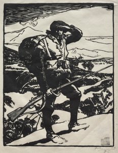 Krigens historie: Alpine Chasseur. av Auguste Louis Lepère