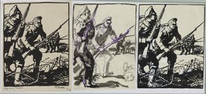 Russisk infanteri, 1914. av Auguste Louis Lepère