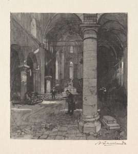 Interiør i kirken. av Auguste Louis Lepère