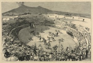 Italia. Festivalen i Pompei, Gladiatornes sirkus, 1884. av Auguste Louis Lepère