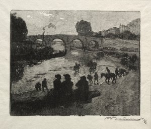 Vanningsstedet til Pont Marie av Auguste Louis Lepère