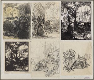 Louvain-brannen av Auguste Louis Lepère