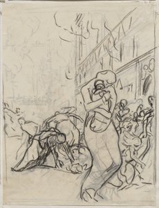 Louvain-brannen av Auguste Louis Lepère