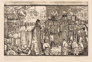 Corpus Christi-prosesjonen i Nantes av Auguste Louis Lepère
