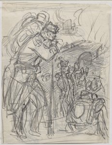 Retreatet etter Charleroi... av Auguste Louis Lepère