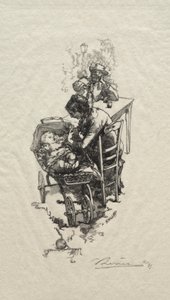 Kvinnen i vuggen av Auguste Louis Lepère