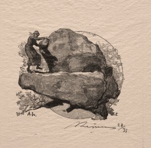 Den rystende steinen. av Auguste Louis Lepère