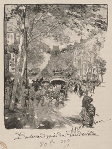 Boulevarden nær Vaudeville. av Auguste Louis Lepère