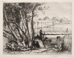Poissy-broen, 1917. av Auguste Louis Lepère