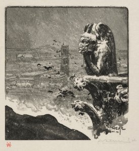 The Stryge of Notre Dame, 1890. av Auguste Louis Lepère