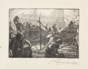 Notre Dame sett fra Apple Market av Auguste Louis Lepère