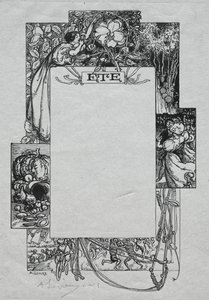 Paris Almanac, 1897: Dekorativ kant, sommer av Auguste Louis Lepère