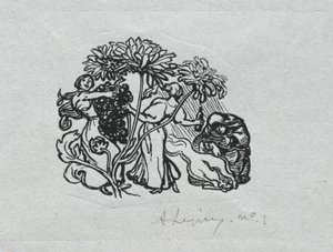 Paris Almanac, 1897: Halestykke, høst, 1897. av Auguste Louis Lepère