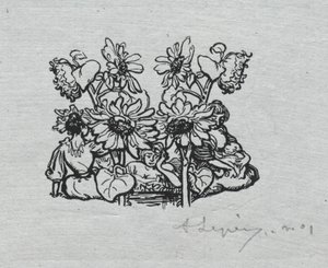 Paris Almanac, 1897: Halestykke, sommer, 1897. av Auguste Louis Lepère
