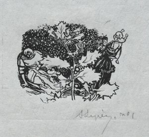Paris-almanakk, 1897: Halestykke, vinter, 1897. av Auguste Louis Lepère