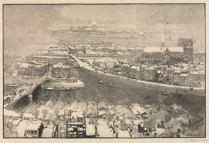 Paris under snø av Auguste Louis Lepère
