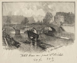 Håndvåpen ved Pont St. Michel av Auguste Louis Lepère