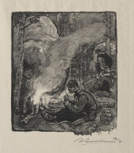 Meal of the Lumberjacks, 1887. av Auguste Louis Lepère