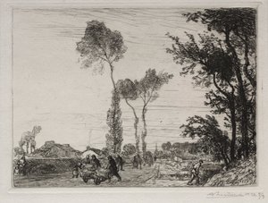 Retur fra St. Jean-de-Mont-markedet, 1910. av Auguste Louis Lepère