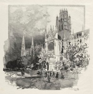 Illustrert Rouen: Saint Ouen Church av Auguste Louis Lepère