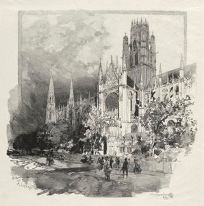 Illustrert Rouen: Saint Ouen Church, 1896. av Auguste Louis Lepère