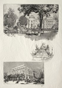 Illustrert Rouen: Museet; St. Marys fontene; Kunstteateret av Auguste Louis Lepère