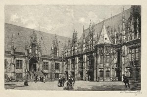 Illustrert Rouen: The Palace of Justice, 1896. av Auguste Louis Lepère